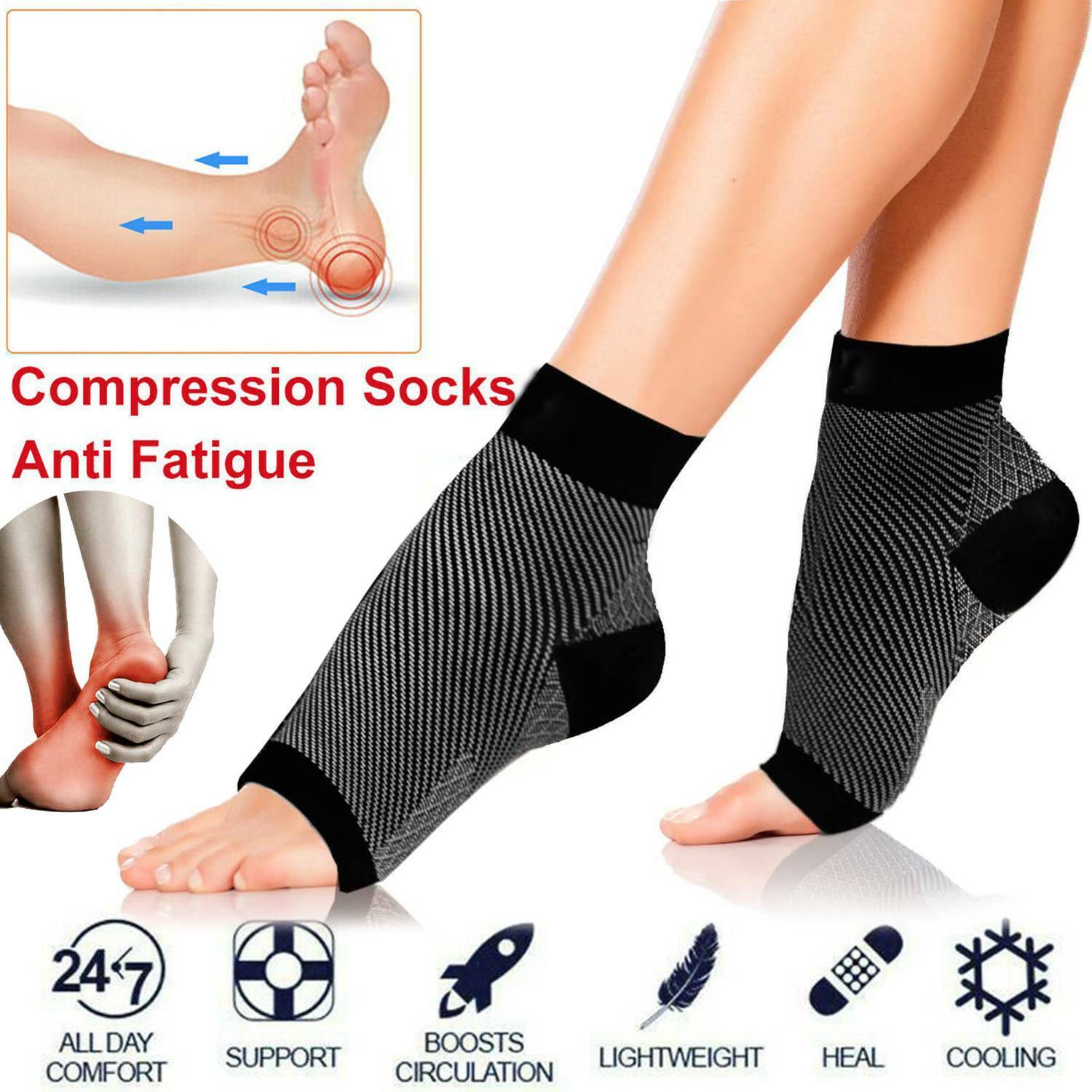 OrthoFit Compressions Pain Relief Ankle Socks